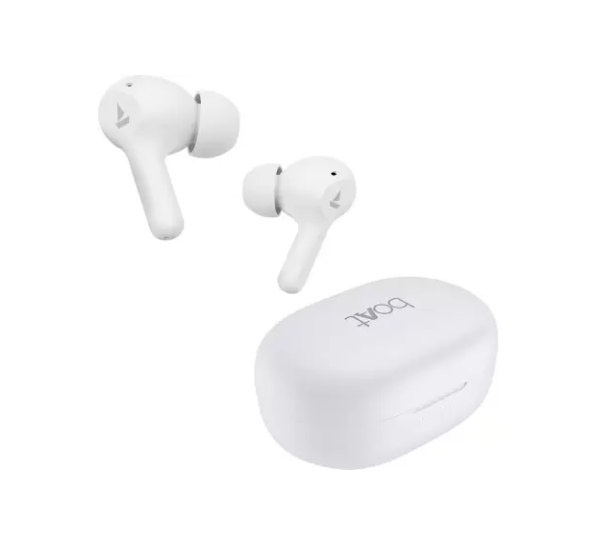 boAt Airdopes 71 w/ 40 HRS Playback, ENx Technology & Beast Mode(Low Latency) Bluetooth Headset (Frost White, True Wireless)