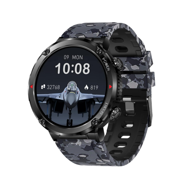 Fire-Boltt Armour, Sporty Rugged Outdoor Smart Watch with a 1.6" High-Resolution HD Display, Camo Black