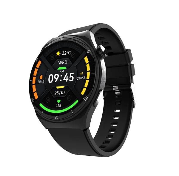 beatXP Vega X 1.43″ (3.6 cm) Super AMOLED Display, One-Tap Bluetooth Calling Smart Watch (Black Silicon)