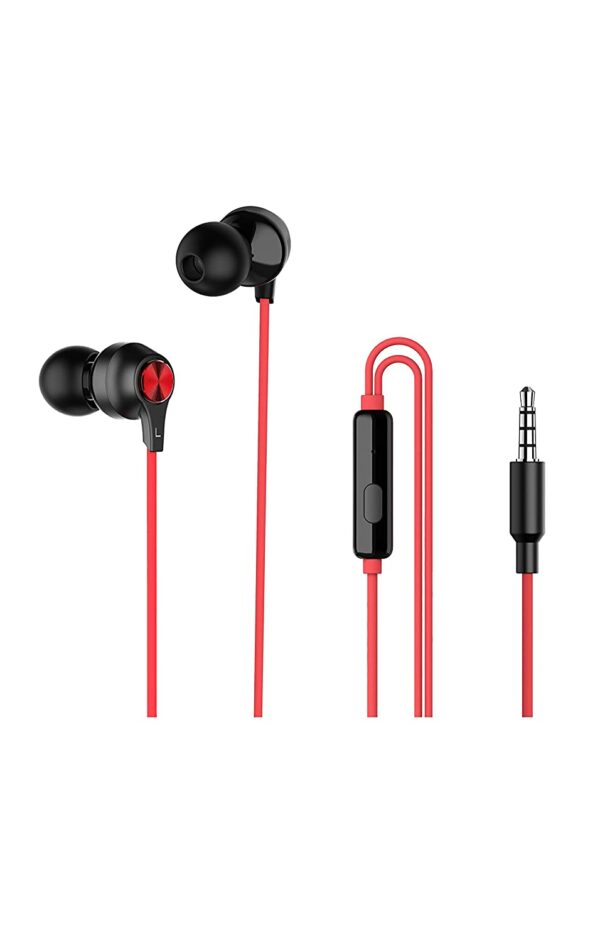 Tecno P1 Wired Headset (Black, Red, In the Ear)
