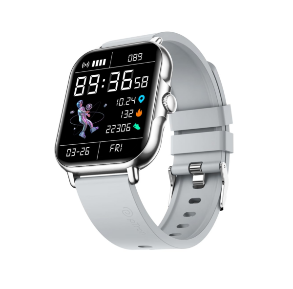 pTron Newly Launched Reflect Callz Smartwatch with Bluetooth Calling, 1.85″ Full Touch Display (Silver)