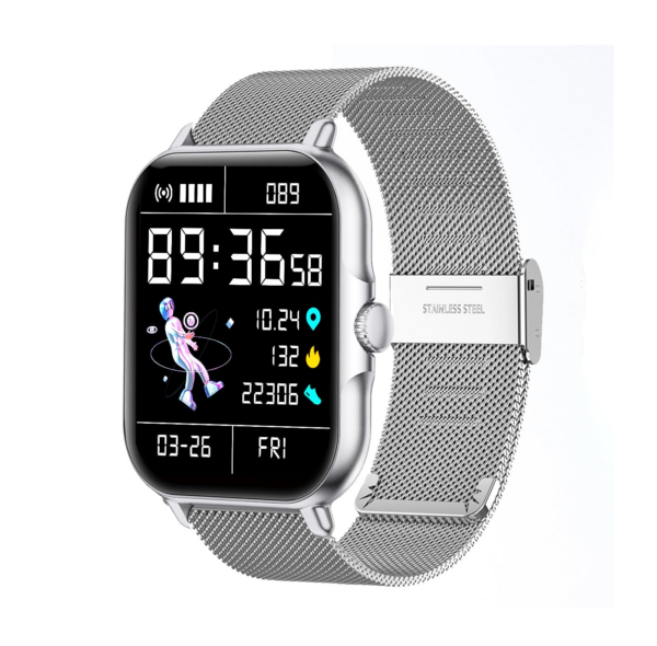 pTron Newly Launched Reflect Callz Smartwatch, Bluetooth Calling, 1.85″ Full Touch Display (Silver)
