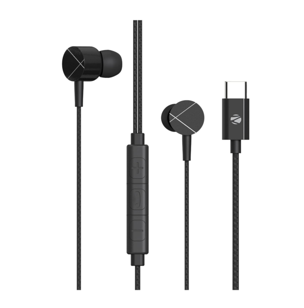 ZEBRONICS Zeb-Buds C2 in Ear Type C Wired Earphones with Mic (Black)