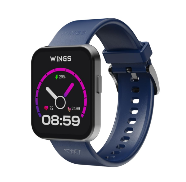 Wings Meta Smartwatch, 1.85″ HD IPS Display, BT 5.3 Single Chip Calling, Top smartwatch, Blue