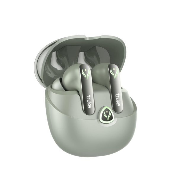 truke New Launch BTG Ultra Gaming Earbuds, 60H Playtime, Mint Mist