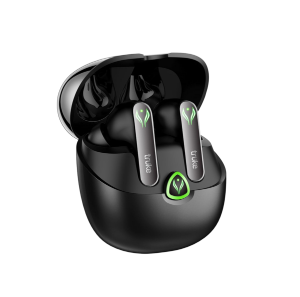 truke New Launch BTG Ultra Gaming Earbuds, 60H Playtime, Metal Black