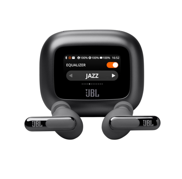 JBL New Launch Live Beam 3, Hi-Res Audio True ANC TWS, Smart Case with Touch Display, 48H Playtime (Black)