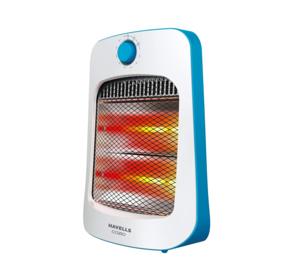 Havells Cozio Quartz Room Heater 800 Watt, 2 Heat Setting (White, Blue)