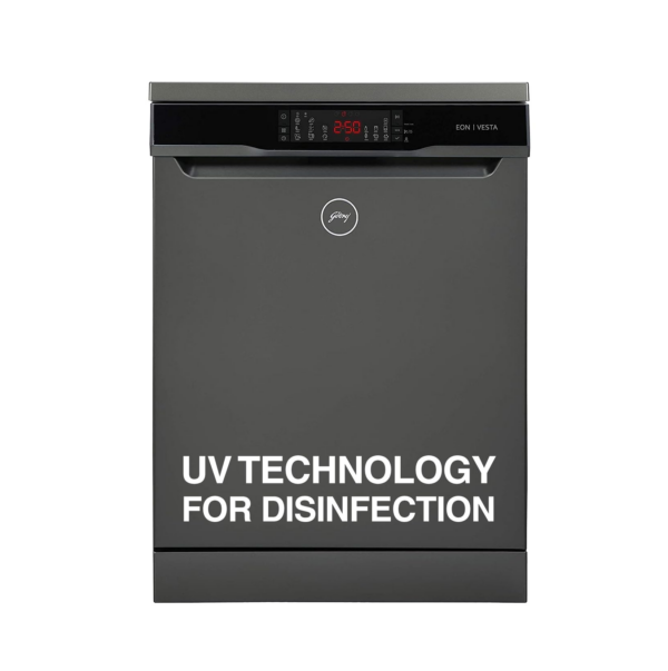 Godrej Eon Dishwasher, 12 place setting, Anti-Germ CrystaLight powered by UV Technology