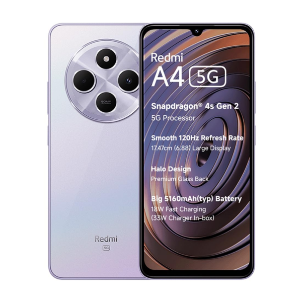 Redmi A4 5G (Sparkle Purple, 4GB RAM, 64GB Storage)