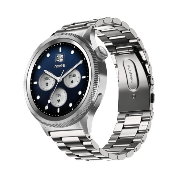 Noise Newly Launched Halo 2 Smart Watch 1st Ever Functional Rotating Dial (Axe-Cut Bezel), 1.43″ AMOLED (Elite Silver)