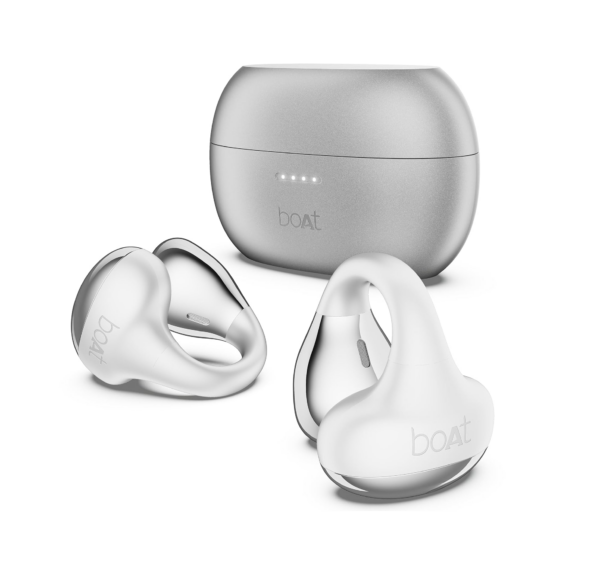 boAt Newly Launched Airdopes Loop OWS Earbuds w/Clip-On Fit, Air Conduction Tech, 50HRS Battery (Pearl White)