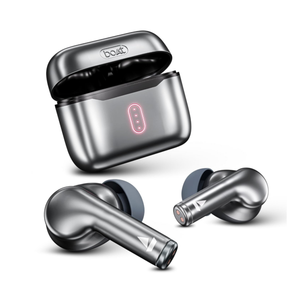 boAt [New Launch] Airdopes 141 Pro Buds, 13mm Drivers, Metallic Finish, 60HRS Battery (Surfer Silver)