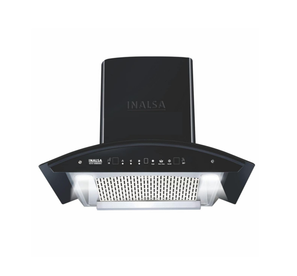 Inalsa Auto Clean, Motion Sensor Filterless Kitchen Chimney (Nexa 60BKMAC, Touch Control, Curved Glass, Black)
