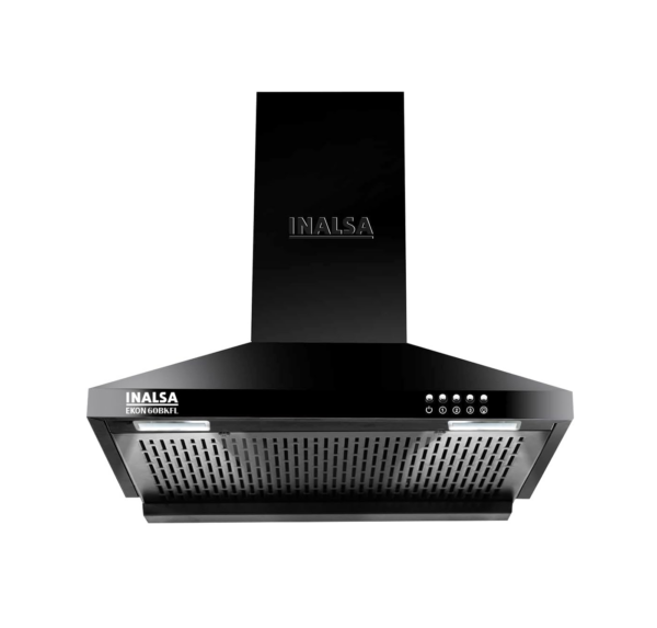INALSA EKON 60cm 1100 m³/hr Pyramid Kitchen Chimney With Elegant Look (Black)