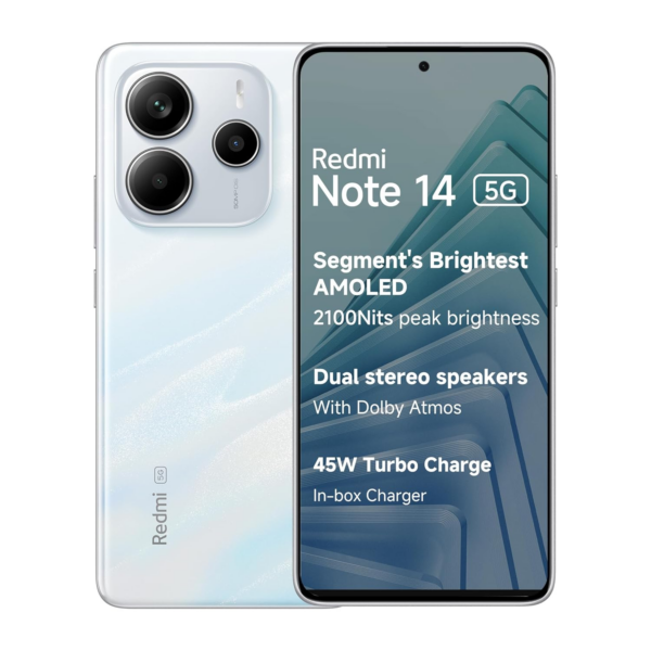 Redmi Note 14 5G (Mystique White, 8GB RAM 256GB Storage)