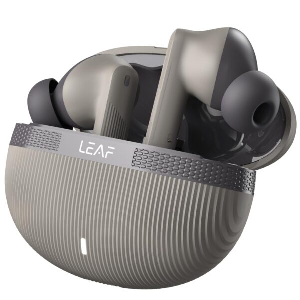 Leaf Buds X342 True Wireless in Ear Earbuds with Ai Sound App, 32H Playtime (Dune Grey)