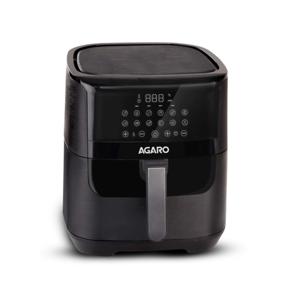 AGARO Elegant Air Fryer, 6.5L, 12 Preset Cooking Modes, Toasting, Roasting, 1800W, Black