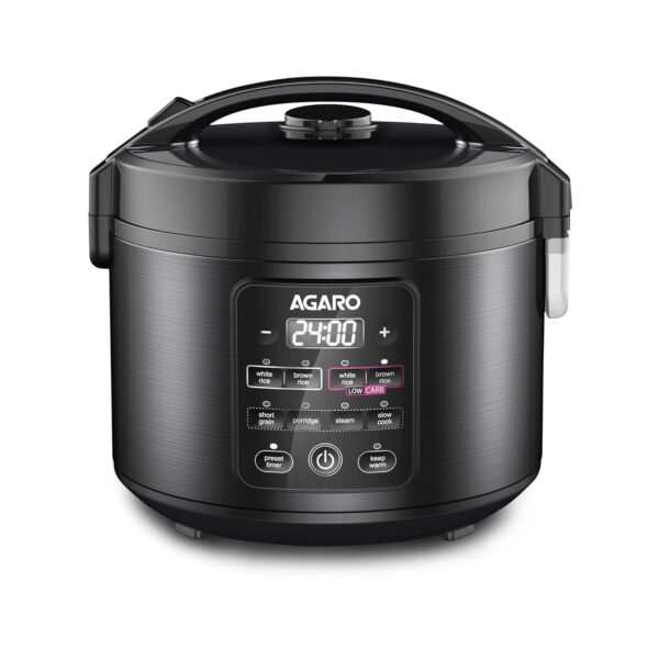 AGARO Regal Electric Rice Cooker, 3 Liters Ceramic Inner Bowl, Cooks Up to 600 Gms Raw Rice (Black)