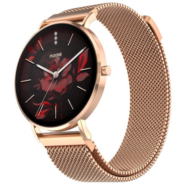 Noise Diva 2 Fashion Smart Watch for Women Sleekest Dial, 36mm AMOLED Display, Snug Fit, Improved Female Cycle Tracker, BT Calling - Rose Link
