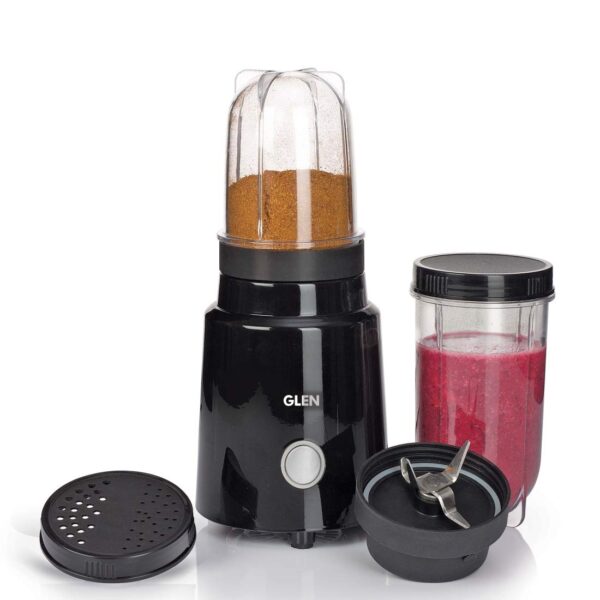 Glen Active Electric Blender for kitchen, Mixer Grinder Blender, 350 Watt, 20000 RPM, 2 Interchangeable Unbreakable Jars - Black