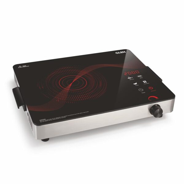 Glen Infrared Induction Stoves 2000w with 3 Preset Cooking Functions, Crystal Glass Plate