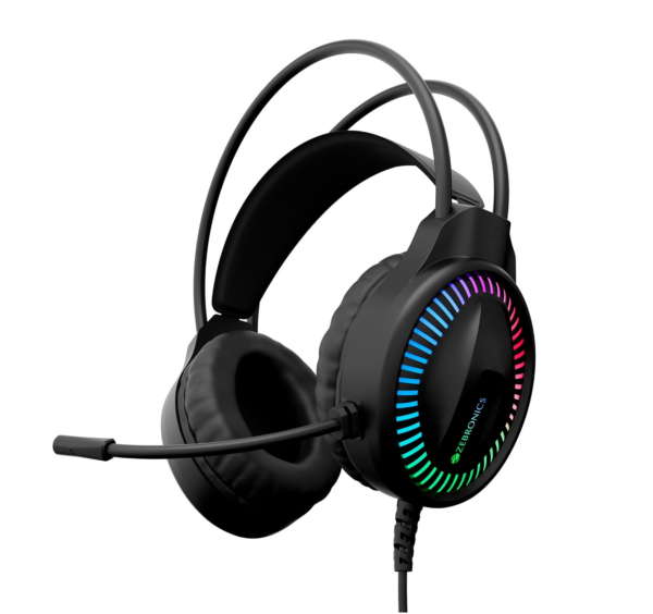 ZEBRONICS New Launch Blitz C Dolby Atmos Gaming Over Ear Headphone, Black