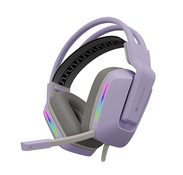 ZEBRONICS Havoc Premium Gaming Over Ear Headphone (Purple)