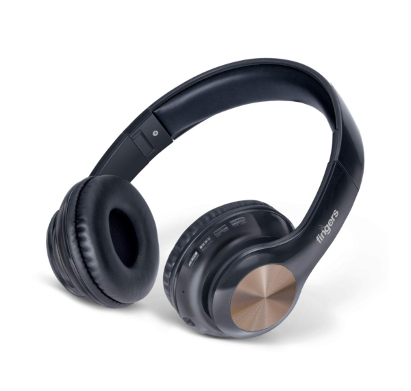 FINGERS MusiKick H9 Bluetooth Wireless On-Ear Headset with Mic (Multi-Function) - Metallic Champagne