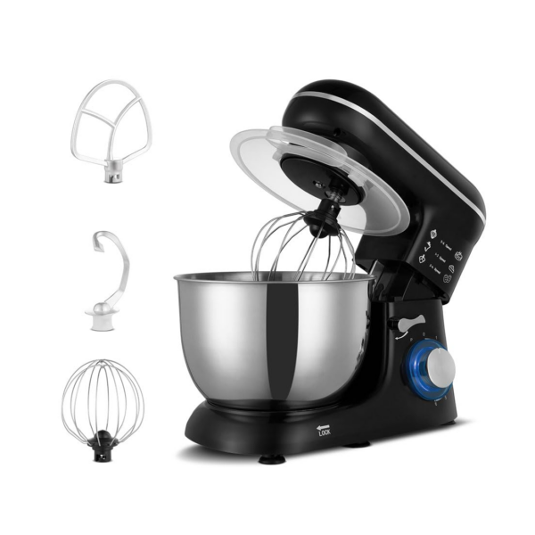 KENT Stand Mixer 1300 W | Ideal To Whisk, Mix & Knead | 5L Stainless Steel Bowl, Silver&Black