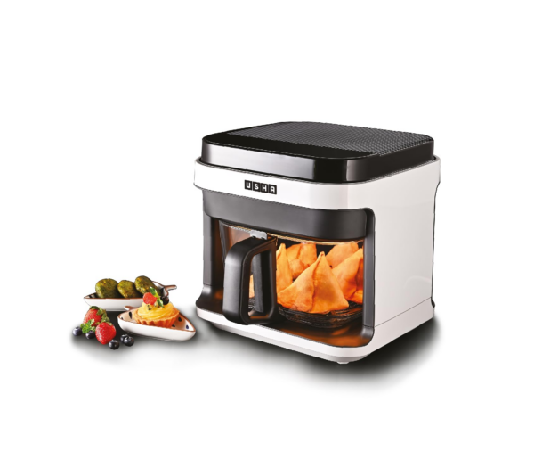 USHA iChef Smart 5.5L 1200 Watt Digital Air Fryer with Turbo Air Circulation Technology (White)