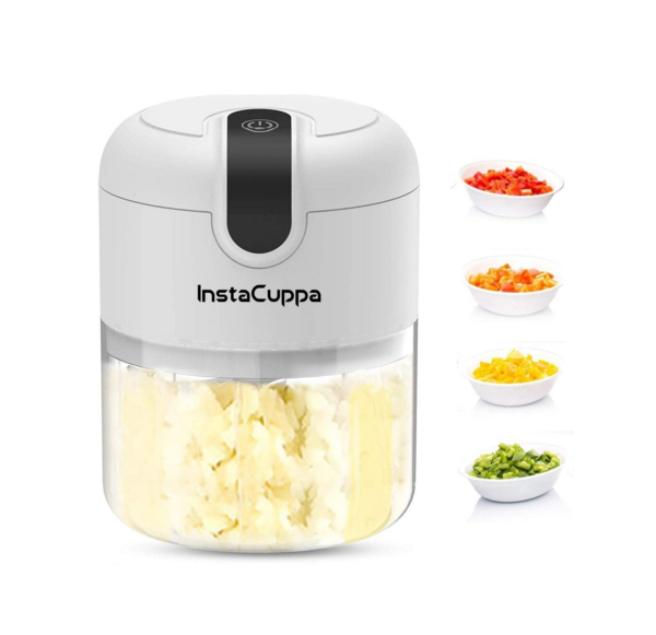 InstaCuppa Mini Electric Chopper for Kitchen, 45 W Fast Vegetables Chopping for Busy Moms, 250 ML