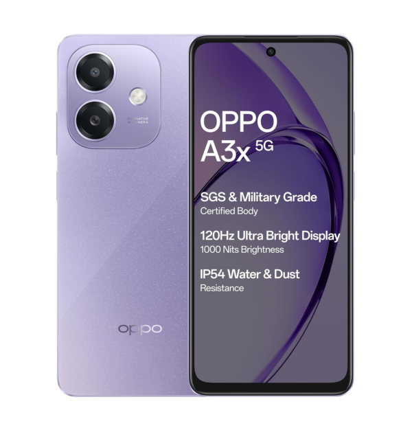 OPPO A3X 5G (Starry Purple, 4GB RAM, 128GB Storage)