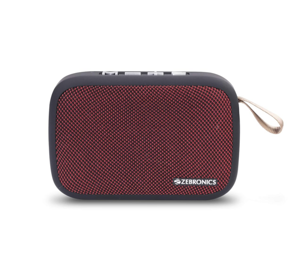 ZEBRONICS Zeb-Delight 3 Watt Wireless Bluetooth Portable Speaker (Red)