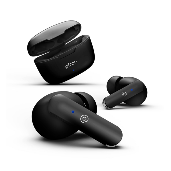 pTron Bassbuds Duo in Ear Earbuds with 32Hrs Total Playtime (Black)