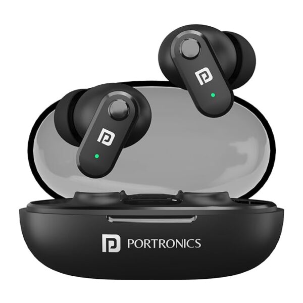 Portronics Harmonics Twins S16 in Ear Wireless TWS Earbuds with 24 Hrs Playtime (Black)