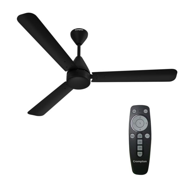 Crompton Energion Hyperjet 1200mm BLDC Ceiling Fan | Point Anywhere Remote Control ( Matte Black)