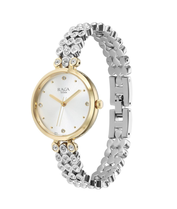 Titan Raga Showstopper Quartz Analog Silver Dial Metal Strap Watch for Women-NS95262BM01 - Image 3