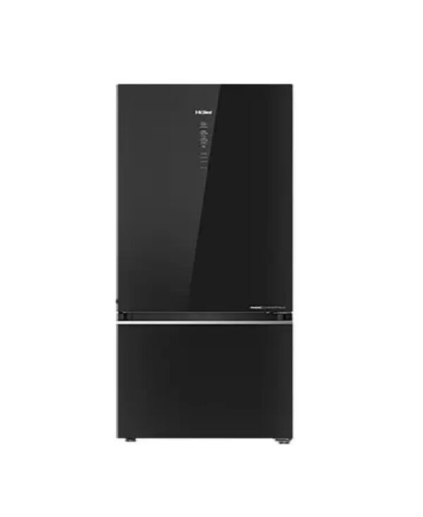 Haier 325 L Frost Free Double Door Bottom Mount 3 Star Convertible Refrigerator  (Black Glass, HRB-3753PKG-P)