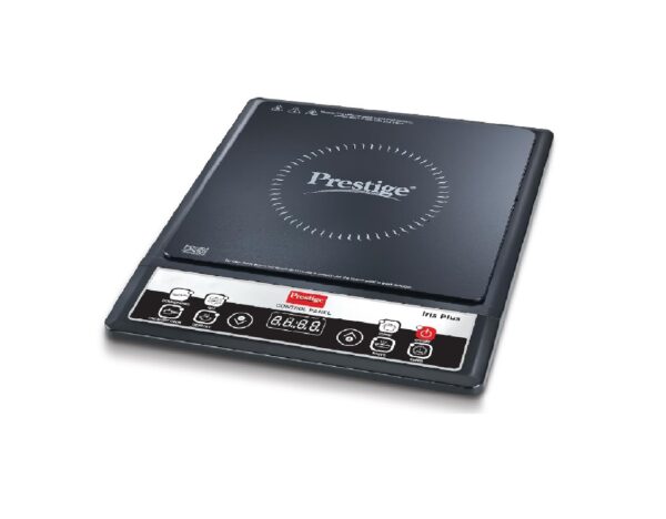 Prestige Iris Plus 1600 Watts Induction Cooktop with Automatic Voltage Regulator | Indian Menu Option |Anti-Magnetic Wall | Timer with User Pre-set | 1 Year Warranty | Black