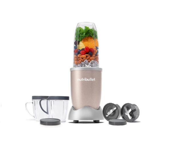 Nutribullet Pro 900W Champagne Gold, 12 Pcs Set, Usa #1 Mixer / Grinder / Smoothie Maker, "The Original ", Food Processor, Best Blender, 3 Unbreakable Jars, 2 Blade Set (Wet & Dry) - 900 Watts