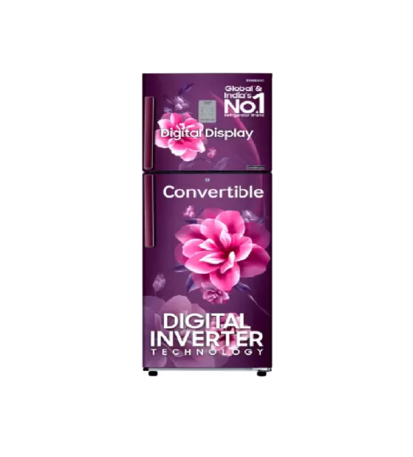 SAMSUNG 236 L Frost Free Double Door 2 Star Convertible Refrigerator with Digital Inverter and Display  (Camellia Purple, RT28C3922CR/HL)