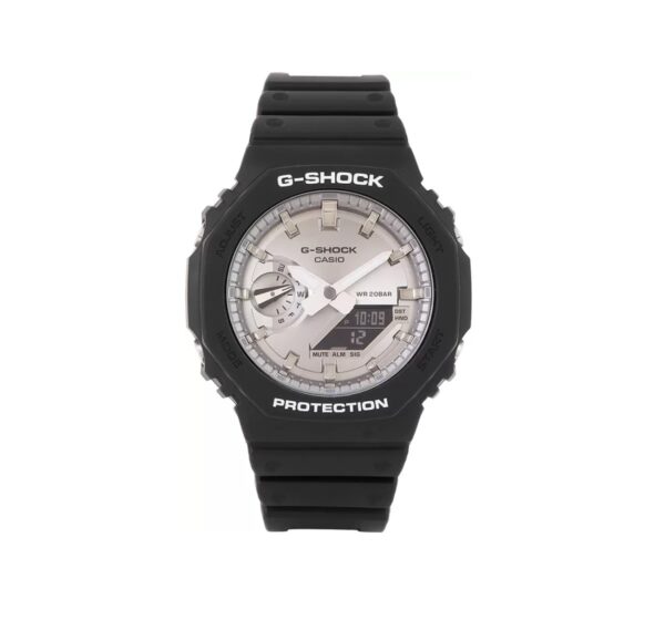 G-SHOCK Silver Dial Black Resin Strap Analog-Digital Watch - For Men
