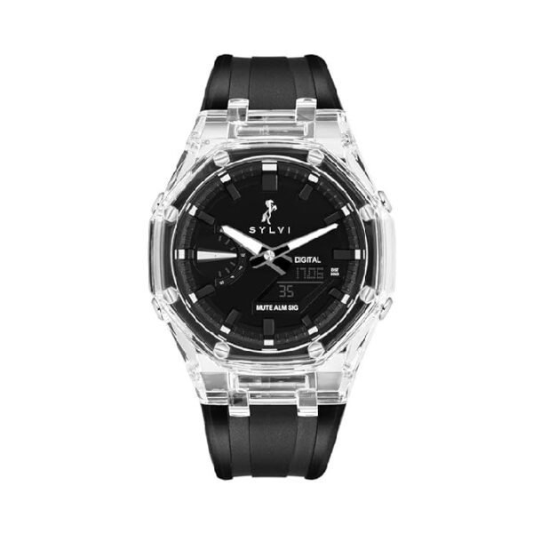 Sylvi Rig One 'O One Silicone Strap Watches for Men with World Time Display