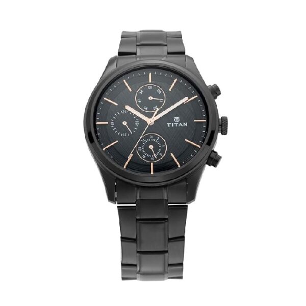 Titan Neo Iv Analog Black Dial Men's Metal Band Watch-NL1805NM01/NP1805NM01