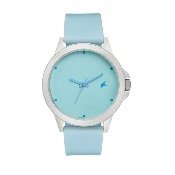 Fastrack Tees Quartz Analog Blue Dial Silicone Strap Unisex Watch-38024PP64W