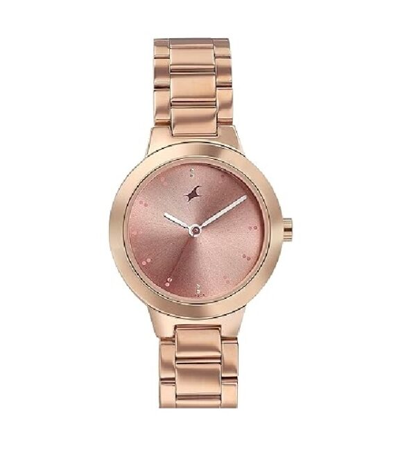 Fastrack Pulse Quartz Analog Pink Dial Stainless Steel Strap Watch for Girls-6150WM01
