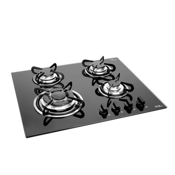 Glen 4 Burner Tempered Glass Built in Glass Hob With European Sealed Burners, Auto Ignition, Black (1065 TR)