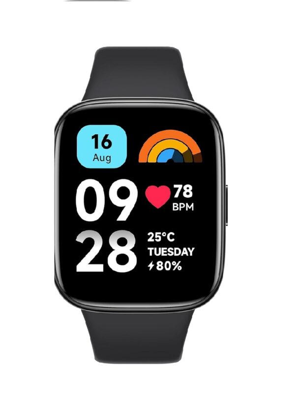Xiaomi Redmi Smart Watch 3 Active Black| 1.83 Inch Big LCD Display, 5ATM Water Resistant, 12 Days Battery Life, GPS, 100+ Workout Mode, Heart Rate Monitor, Full Scale Fitness Tracking.