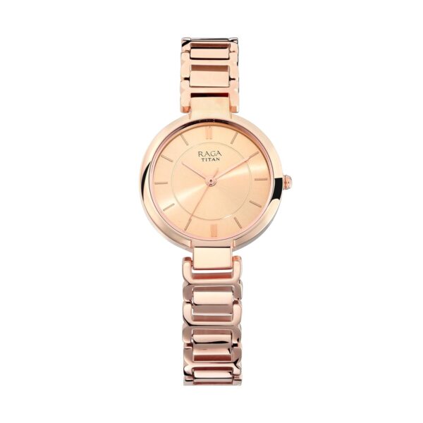 Titan Raga Women's Sundial Gold Elegance Rose Gold Dial & Band Analog Metal Watch-NS2608WM01
